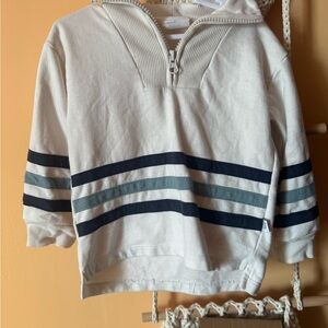 Prince Cream and Navy Striped Kids Hoodie